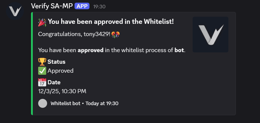 Approve the whitelist