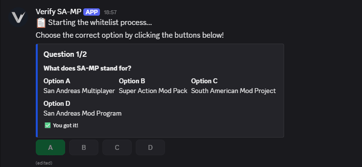 Multiple-Choice Whitelist